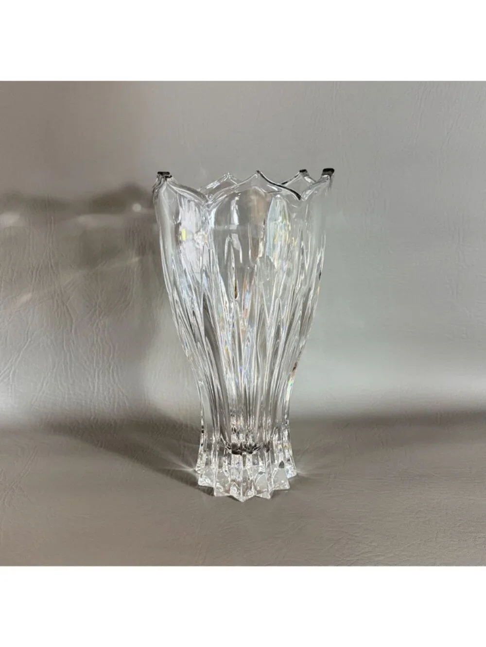 Vintage Gorham Lead Crystal Tulip Vase King Edward Fluted Scalloped 9.5